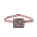 Dames heuptas van PU-leer Kleine tas met klep en gouden knop Verstelbare riem met gouden gesp 10 x 2,5 x 9 cm 3