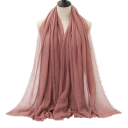 Dames hidjab met fijne geplooide structuur 180x90 cm van polyesterkatoen voor dagelijks gebruik en layering 15