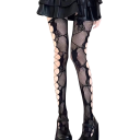 Dames hoge taille visnetkousen met bloemenpatroon, sexy nylon panty&#39;s met gaten, modeaccessoire voor jurken en rokken 2