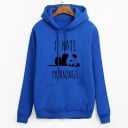 Dames hoodie met capuchon en print van een slapende panda Humoristische tekst over aversie tegen de ochtend Kangoeroezak Koord in de capuchon 5