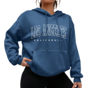 Dames hoodie met zakken Effen hoodie met de tekst Los Angeles Comfortabele casual bovenkleding van zacht polyester in verschillende kleuren 19