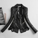 Dames imitatie leren jas P1780 2