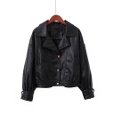 Dames imitatie leren jas P1839 4