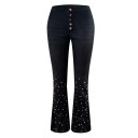 Dames jeans met bell-bottom en parels 1
