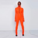 Dames jumpsuit met coltrui en rits 2