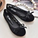 Dames kant ballerina's met strik J1115 2