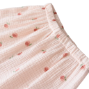 Dames katoenen pyjama met korte mouwen en kraag Effen set met perzikmotief Overhemd met knopen en shorts met zak 4