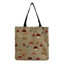 Dames katoenen tas met paddenstoelenprint Grote boodschappentas 40 x 40 cm Zwarte handvatten 30 cm Katoen en polyester Geïllustreerd 5