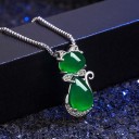 Dames ketting met kat D836 2