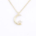Dames ketting met maan en ster M107 6