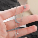 Dames ketting met maan en sterren D577 3