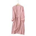 Dames kimono badjas Lichtgewicht katoenen badjas met strik in de taille Comfortabele luchtige snit voor thuisgebruik ochtendvoorbereidingen en avondontspanning 5