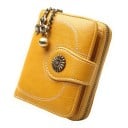 Dames kleine ritsportemonnee met band en metalen knoop Ketting met klavertje vier Contraststiksel Kunstleer 10 x 9 x 3 cm 6