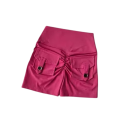 Dames Korte Broeken Hoge Taille Zakken Effen Katoen Polyester Spandex Zomer Elastische Comfortabele Shorts voor Vrije Tijd 5