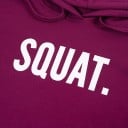 Dames korte hoodie met capuchon en witte tekst Squat Crop snit boven de taille Lange mouwen Verstelbare koorden Rekbare katoen 7