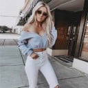 Dames korte hoodie met diepe V-hals Vrije snit met verlaagde schouders Geplooide onderrand Lange mouwen met manchetten Fleece 4