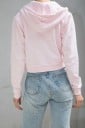 Dames korte hoodie met ritssluiting, capuchon en trekkoord, voorkant zakken, lange mouwen, ribgebreide manchetten en zoom, katoen 6