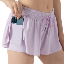 Dames korte rok Met binnenbroek Met zakken Effen uitvoering Polyester Spandex Elastische zomerrok met binnen shorts 23