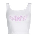 Dames korte tanktop met vlinder 1