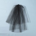 Dames korte tule sluier Zwarte trouwaccessoire voor haar Lichte gelaagde sluier voor vrijgezellenfeest 2