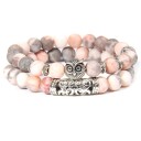 Dames kralenarmband met uil 2 st. 5