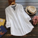 Dames lange blouse met zak 4