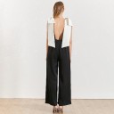 Dames lange jumpsuit met strikken 2