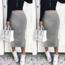 Dames lange kokerrok met hoge taille Aansluitend model dat het lichaam volgt Glad polyester voor dagelijks gebruik en voor de avond 7