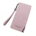 Dames lange portemonnee met polsbandje Slanke vorm Matte afwerking met metalen hoek Materiaal PU leer en polyester 19 x 9,5 x 3 cm 3