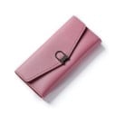 Dames lange portemonnee van kunstleer Asymmetrische flap Donkere metalen decoratieve sluiting Dunne platte vorm 19 x 9,5 x 1,5 cm 4