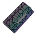 Dames lange portemonnee van reflecterend materiaal Regenboog effect in de zon Geometrisch patroon Klep met metalen strip PU leer 19 x 10 x 3 cm 3