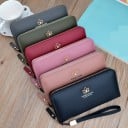 Dames lange ritsportemonnee met decoratief metalen label Polsbandje Fijnkorrelige PU-leer en polyester 19,5 x 10 x 2,5 cm 7