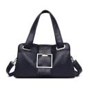 Dames leren handtas en schoudertas Decoratieve vierkante gesp Twee handvatten en band Leer en polyester Afmetingen 32 x 18 x 13 cm 1