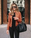 Dames leren jas P1364 11