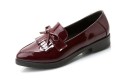 Dames leren loafers met strik 3