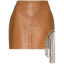 Dames leren minirok met franjes 6