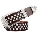 Dames leren riem met strass steentjes 8