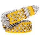 Dames leren riem met strass steentjes 7