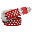Dames leren riem met strass steentjes 4