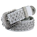 Dames leren riem met strass steentjes 3