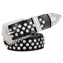 Dames leren riem met strass steentjes 2