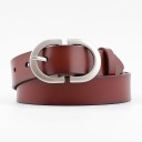 Dames leren riem met zilveren gesp 4