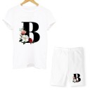Dames letter T-shirt en short 3