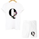 Dames letter T-shirt en short 9