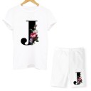 Dames letter T-shirt en short 11