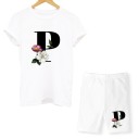 Dames letter T-shirt en short 17