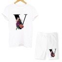 Dames letter T-shirt en short 15