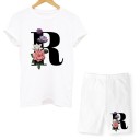 Dames letter T-shirt en short 19