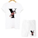 Dames letter T-shirt en short 18