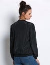 Dames lichte bomberjas voor de lente en herfst Ritsluiting en ribgebreide kraag Zak op de mouw Ribgebreide manchetten en onderrand Polyester 9